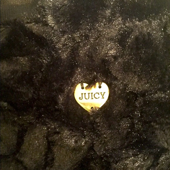 NEW JUICY COUTURE Black Fuzzy Sweater-Size 8/10 - Picture 3 of 4